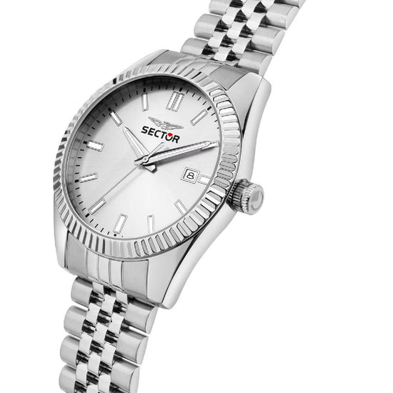 Orologio solo tempo uomo Sector 240 acciaio e argento maglie piccole 41 mm R3253240014-4