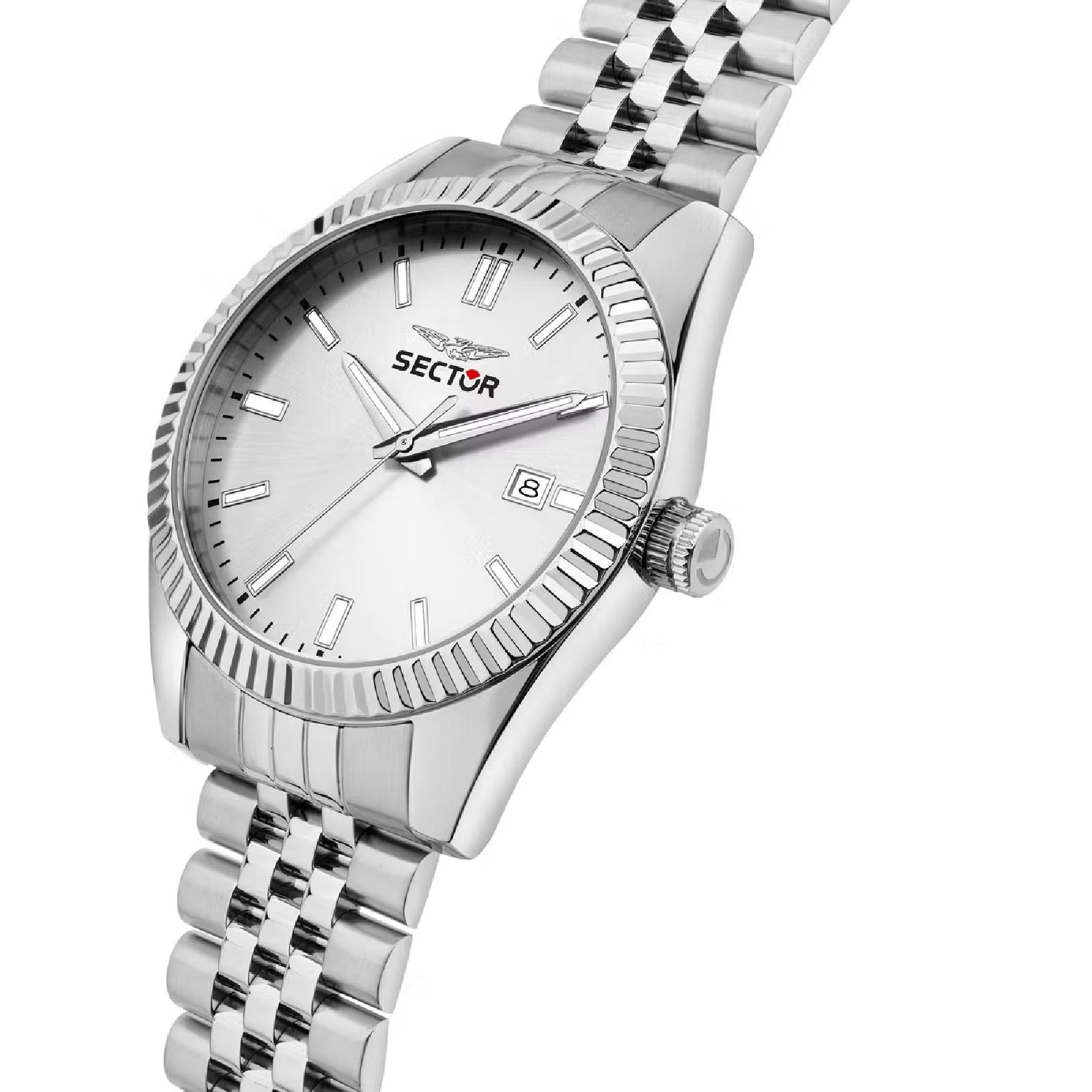 Orologio solo tempo uomo Sector 240 acciaio e argento maglie piccole 41 mm R3253240014-4