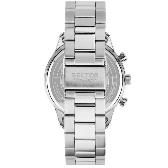 Orologio multifunzione uomo Sector 270 in acciaio quadrante nero 45mm R3253578032-3