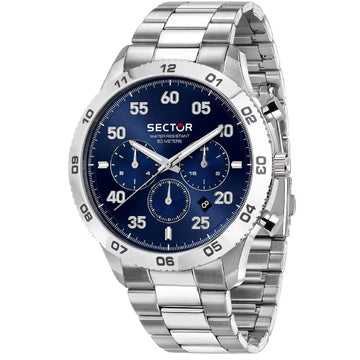 Orologio multifunzione uomo Sector 270 in acciaio quadrante blu 45mm R3253578033-1