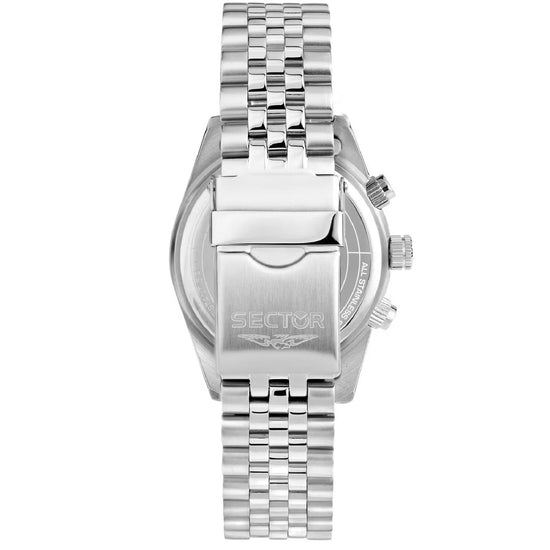 Orologio crono uomo Sector 240 acciaio e nero maglie piccole 41 mm R3273640001-3