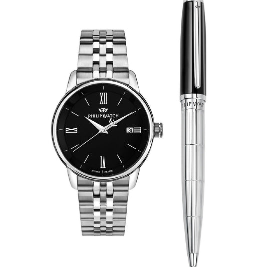 Cofanetto Orologio solo tempo e penna uomo Philip Watch Anniversary R8253150043-1