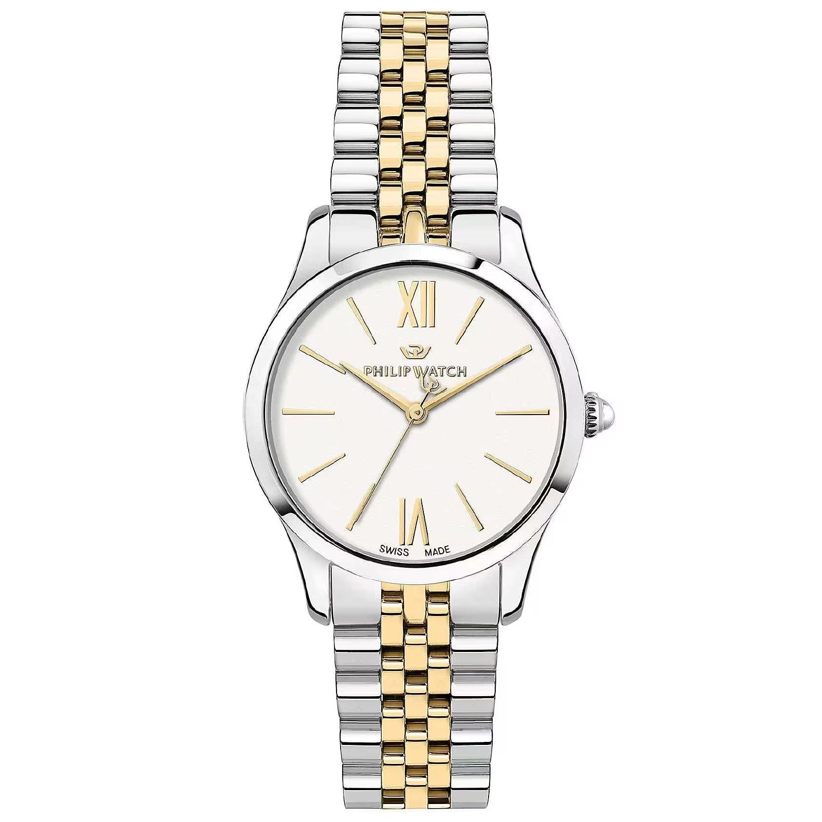 Orologio solo tempo donna Philip Watch Grace Classic in acciaio quadrante bianco 32mm R8253208522-1