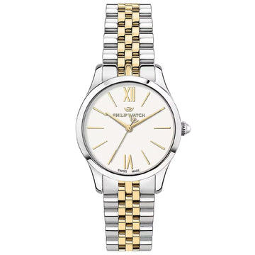 Orologio solo tempo donna Philip Watch Grace Classic in acciaio quadrante bianco 32mm R8253208522-1