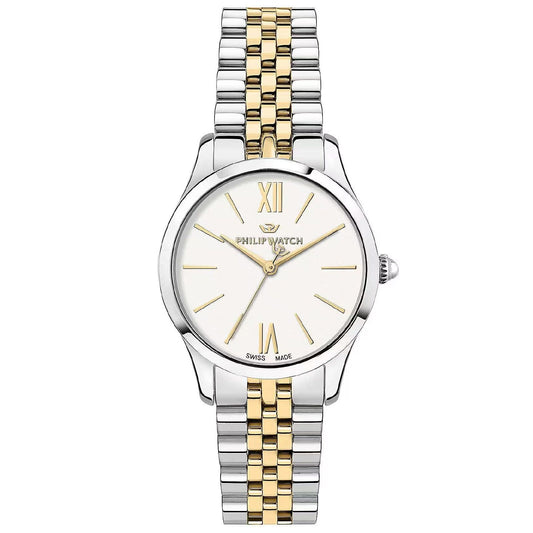 Orologio solo tempo donna Philip Watch Grace Classic in acciaio quadrante bianco 32mm R8253208522-1