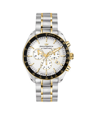 Orologio cronografo da uomo Philip Watch Blaze Sport con cassa 42mm e bracciale in acciaio bicolor R8273995016