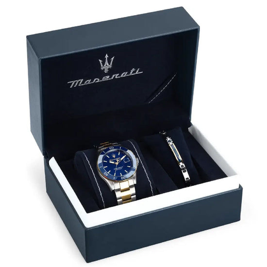 Cofanetto uomo orologio e bracciale Maserati Competizione acciaio pvd oro 43mm R8873600007-4