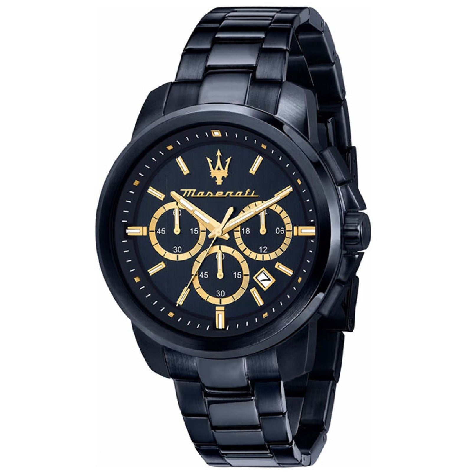 Orologio crono uomo Maserati Successo Blue Edition acciaio blu 44m R8873621040-1