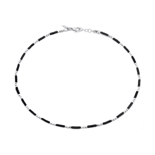 Collana girocollo Giovanni Raspini in argento con dadini neri