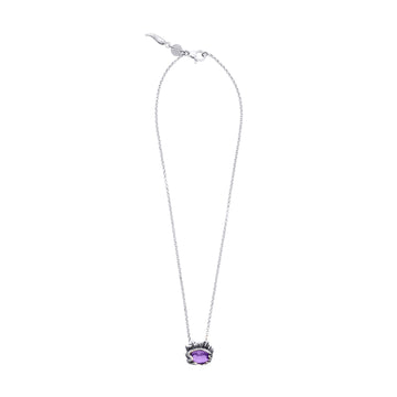 Collana pendente Giovanni Raspini argento 925 e quarzo viola 45 cm