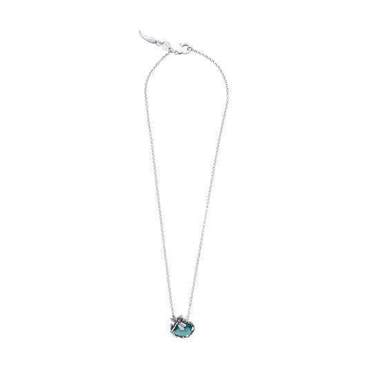Collana pendente Giovanni Raspini argento 925 e quarzo verde 45 cm