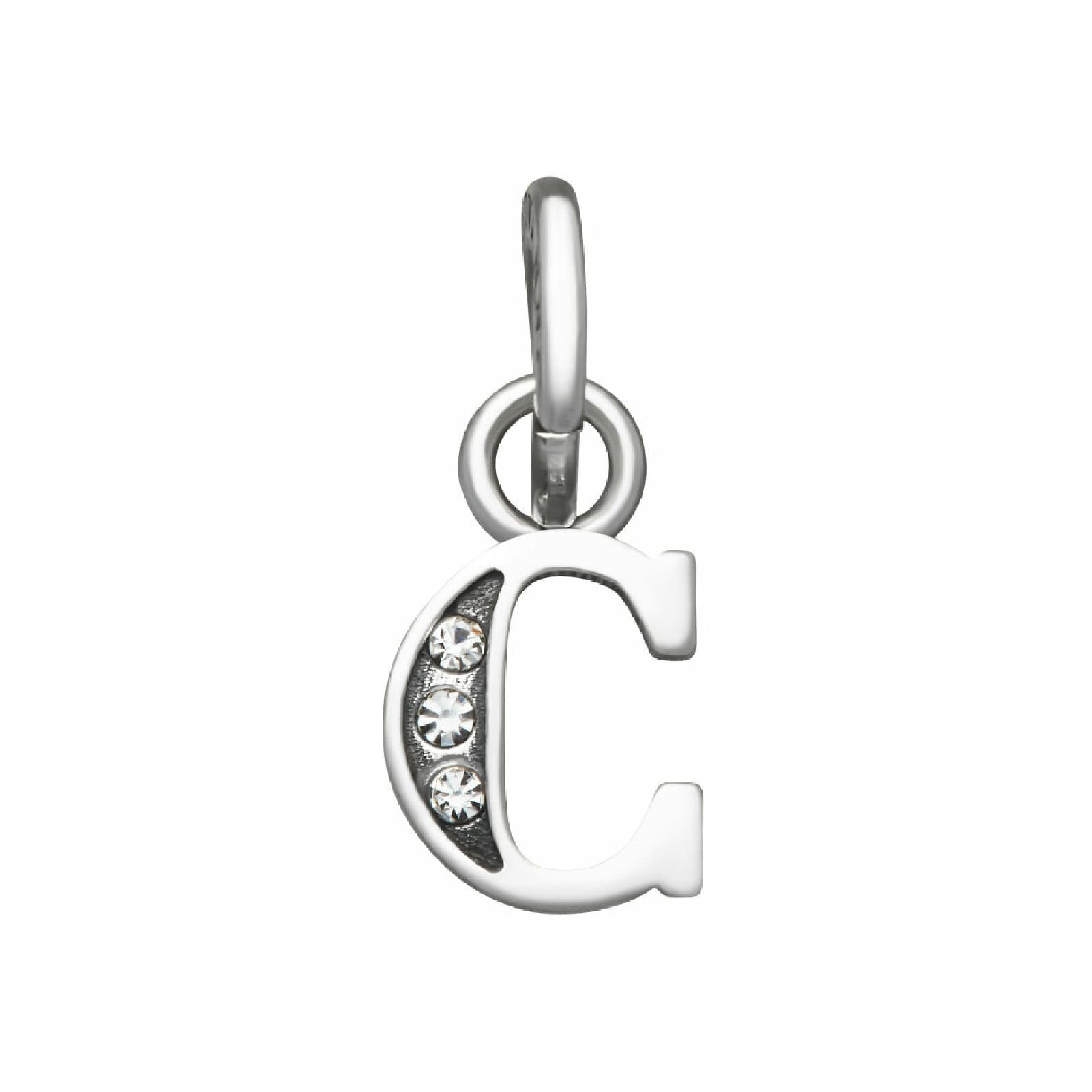 Charm Giovanni Raspini Mini argento con lettera C e zirconi MISURA UNICA