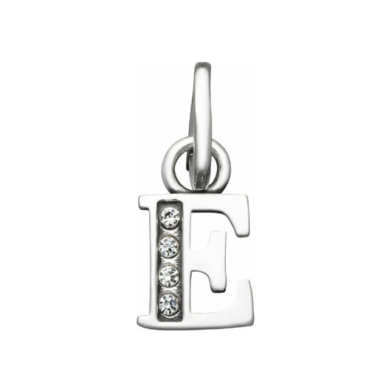 Charm Giovanni Raspini Mini argento con lettera E e zirconi MISURA UNICA