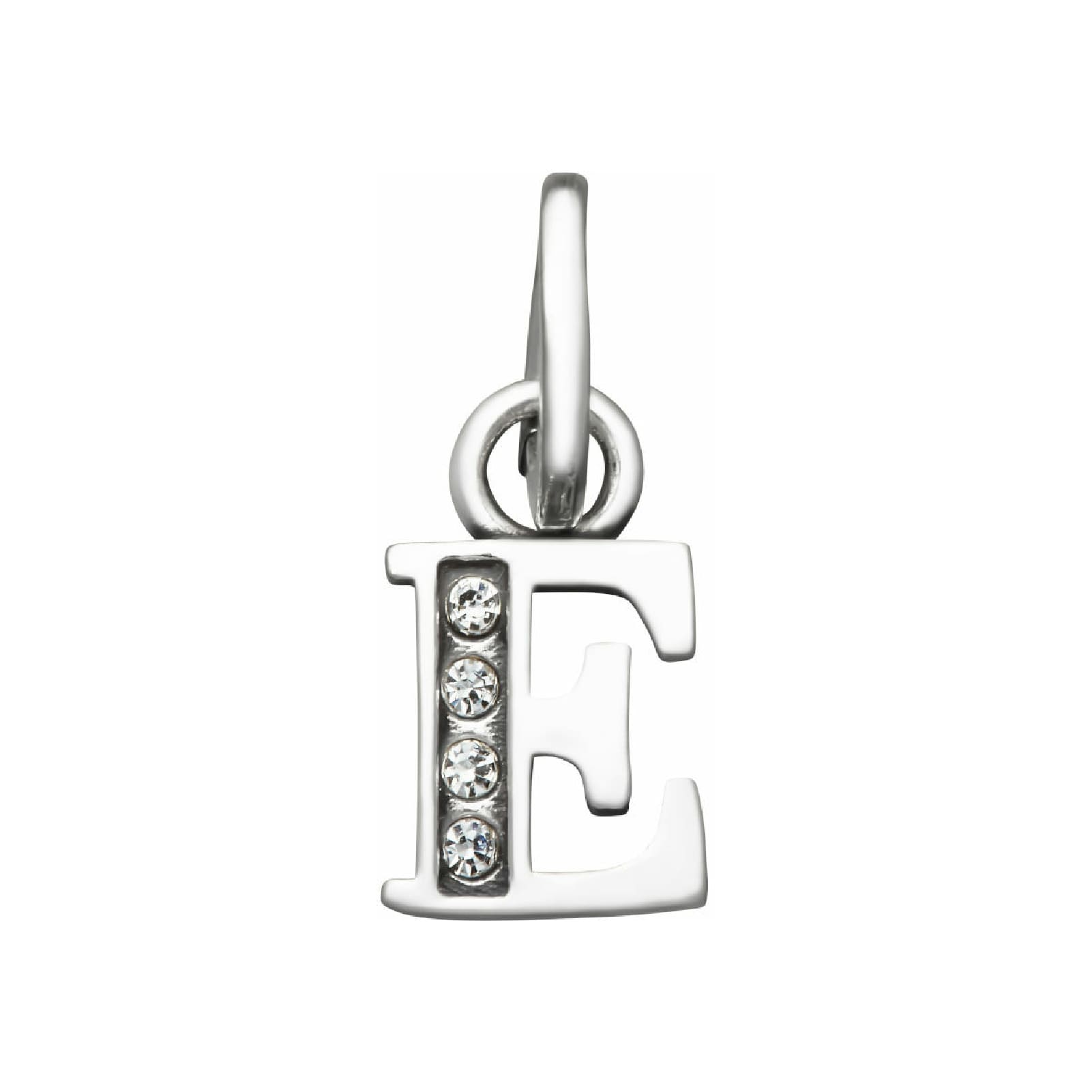 Charm Giovanni Raspini Mini argento con lettera E e zirconi MISURA UNICA