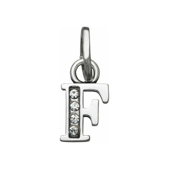 Charm Giovanni Raspini Mini argento con lettera F e zirconi MISURA UNICA