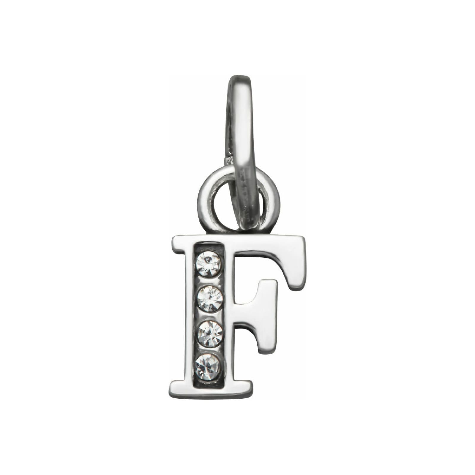 Charm Giovanni Raspini Mini argento con lettera F e zirconi MISURA UNICA
