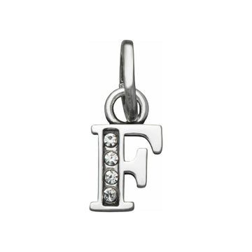 Charm Giovanni Raspini Mini argento con lettera F e zirconi MISURA UNICA