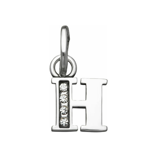 Charm Giovanni Raspini Mini argento con lettera H e zirconi MISURA UNICA