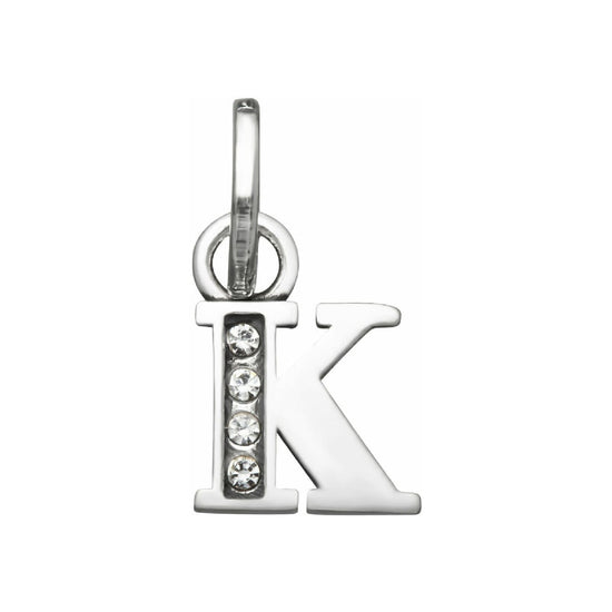Charm Giovanni Raspini Mini argento con lettera K e zirconi MISURA UNICA