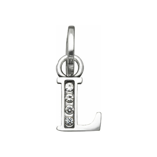 Charm Giovanni Raspini Mini argento con lettera L e zirconi MISURA UNICA