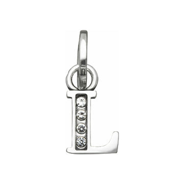 Charm Giovanni Raspini Mini argento con lettera L e zirconi MISURA UNICA