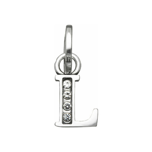 Charm Giovanni Raspini Mini argento con lettera L e zirconi MISURA UNICA