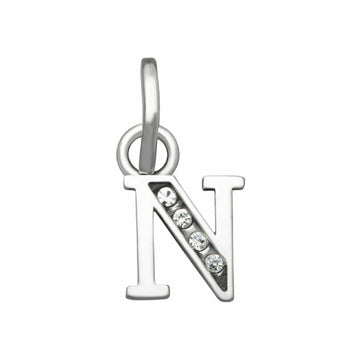 Charm Giovanni Raspini Mini argento con lettera N e zirconi MISURA UNICA
