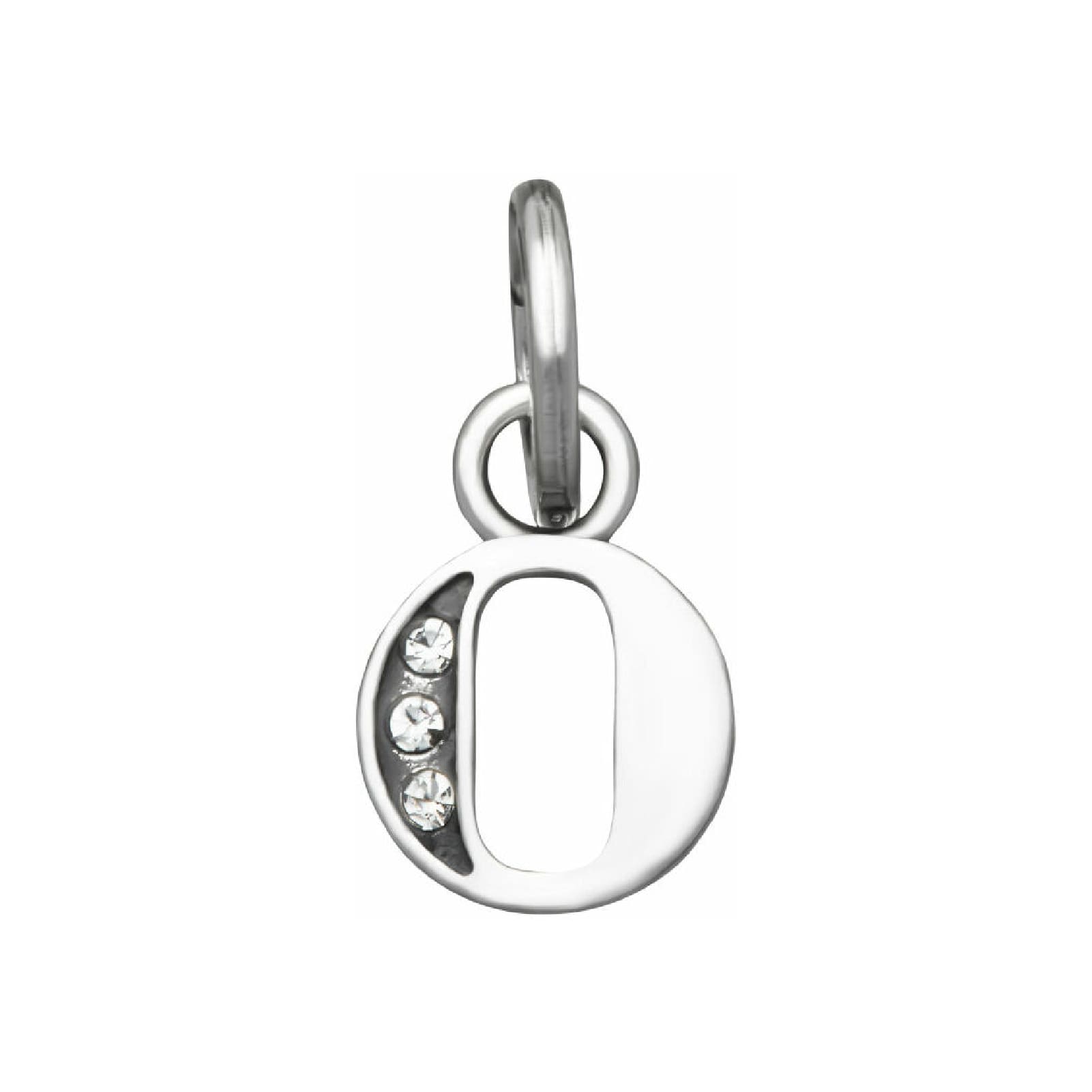 Charm Giovanni Raspini Mini argento con lettera O e zirconi MISURA UNICA