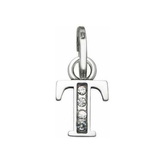 Charm Giovanni Raspini Mini argento con lettera T e zirconi MISURA UNICA