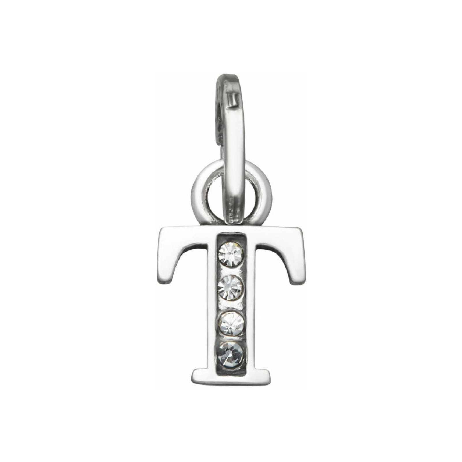 Charm Giovanni Raspini Mini argento con lettera T e zirconi MISURA UNICA