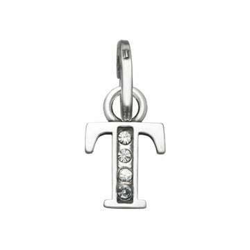 Charm Giovanni Raspini Mini argento con lettera T e zirconi MISURA UNICA