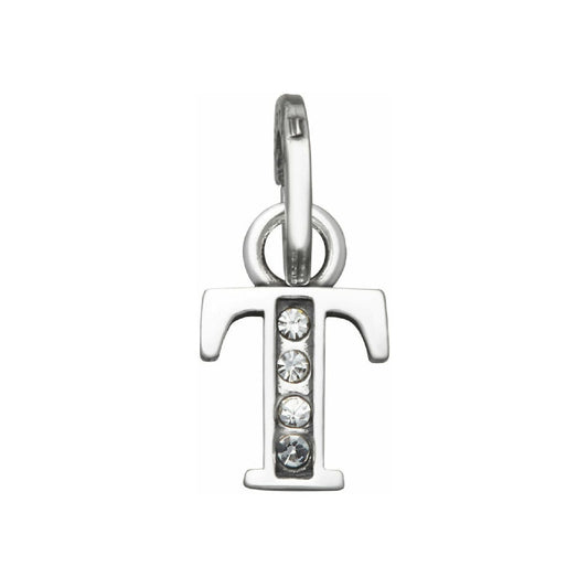 Charm Giovanni Raspini Mini argento con lettera T e zirconi MISURA UNICA