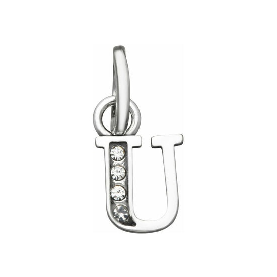 Charm Giovanni Raspini Mini argento con lettera U e zirconi MISURA UNICA