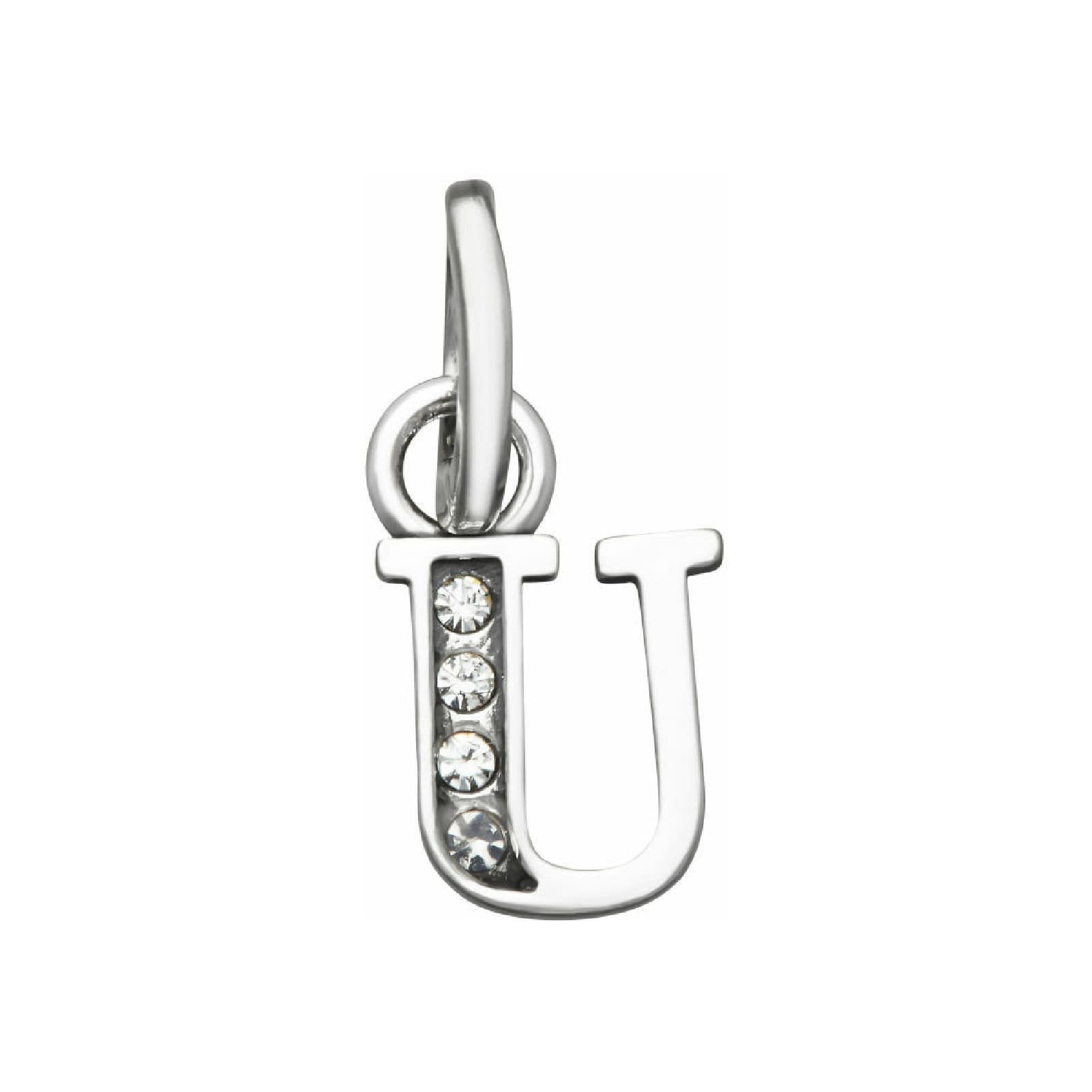 Charm Giovanni Raspini Mini argento con lettera U e zirconi MISURA UNICA