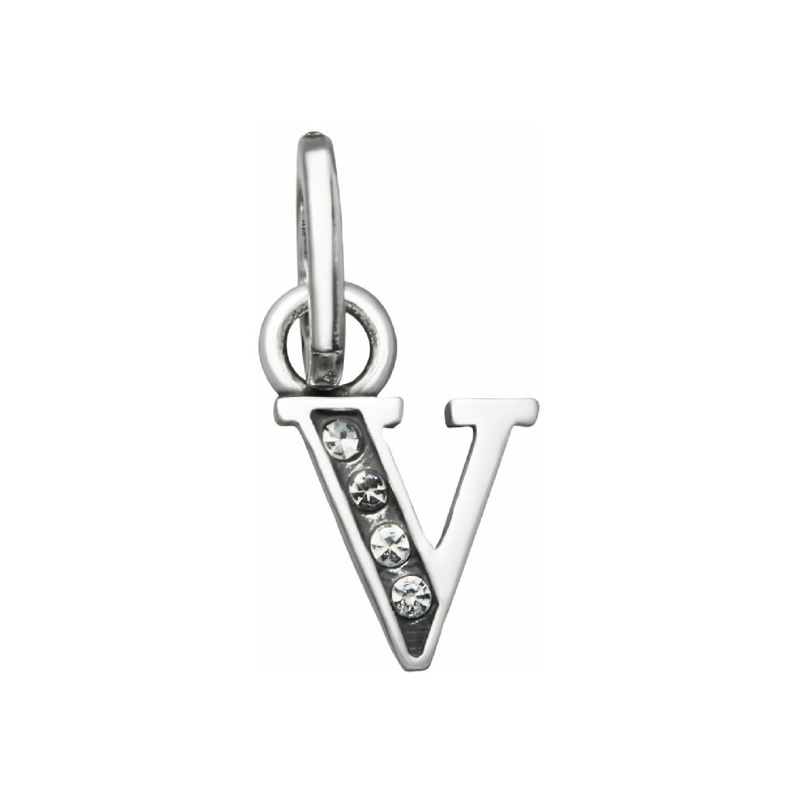 Charm Giovanni Raspini Mini argento con lettera V e zirconi MISURA UNICA