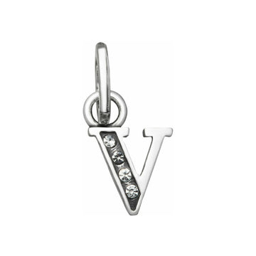 Charm Giovanni Raspini Mini argento con lettera V e zirconi MISURA UNICA