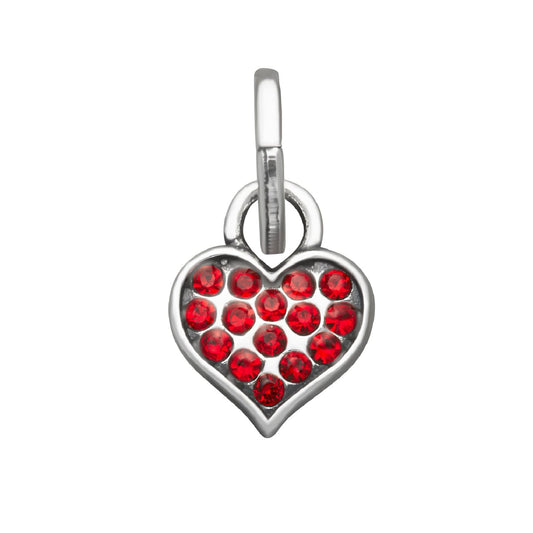 Charm Giovanni Raspini Mini in argento con cuore zirconi rossi MISURA UNICA