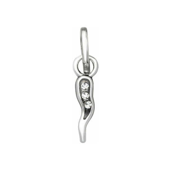 Charm Giovanni Raspini Mini in argento con cornino di zirconi MISURA UNICA