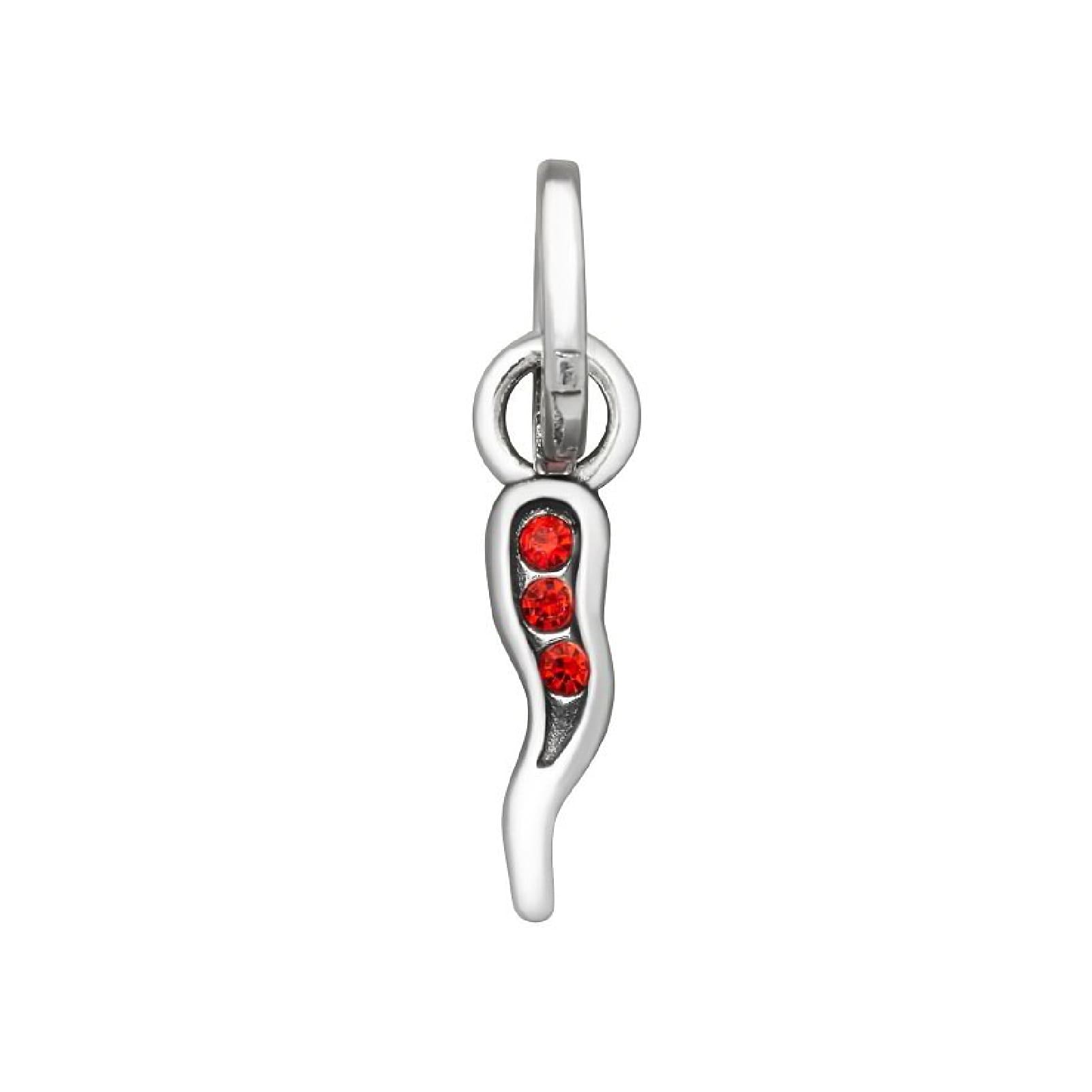 Charm Giovanni Raspini Mini argento con cornino zirconi rossi MISURA UNICA