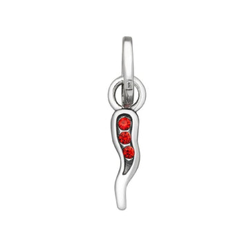 Charm Giovanni Raspini Mini argento con cornino zirconi rossi MISURA UNICA