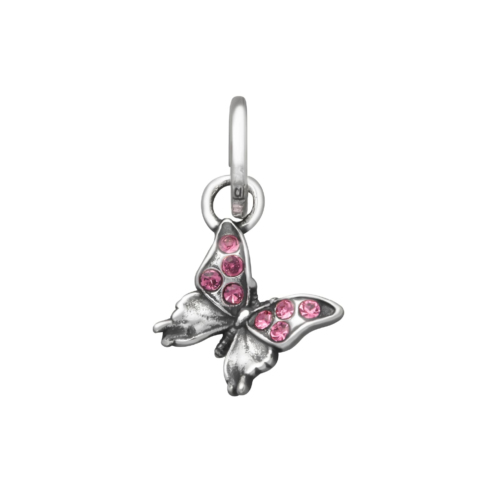 Charm Giovanni Raspini Mini in argento con farfalla rosa MISURA UNICA
