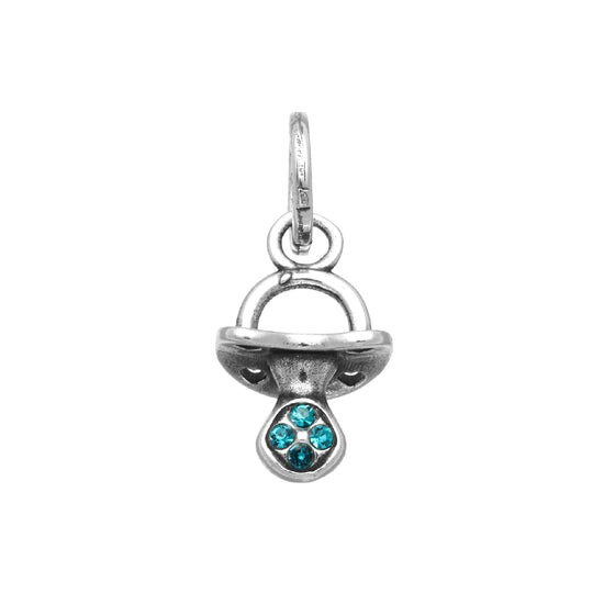 Charm Giovanni Raspini Mini in argento con ciuccio azzurro MISURA UNICA