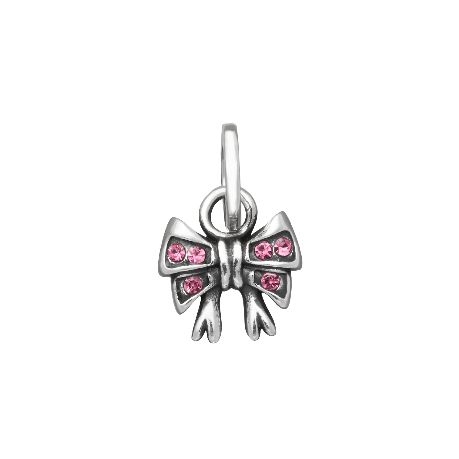 Charm Giovanni Raspini Mini in argento con fiocco rosa MISURA UNICA
