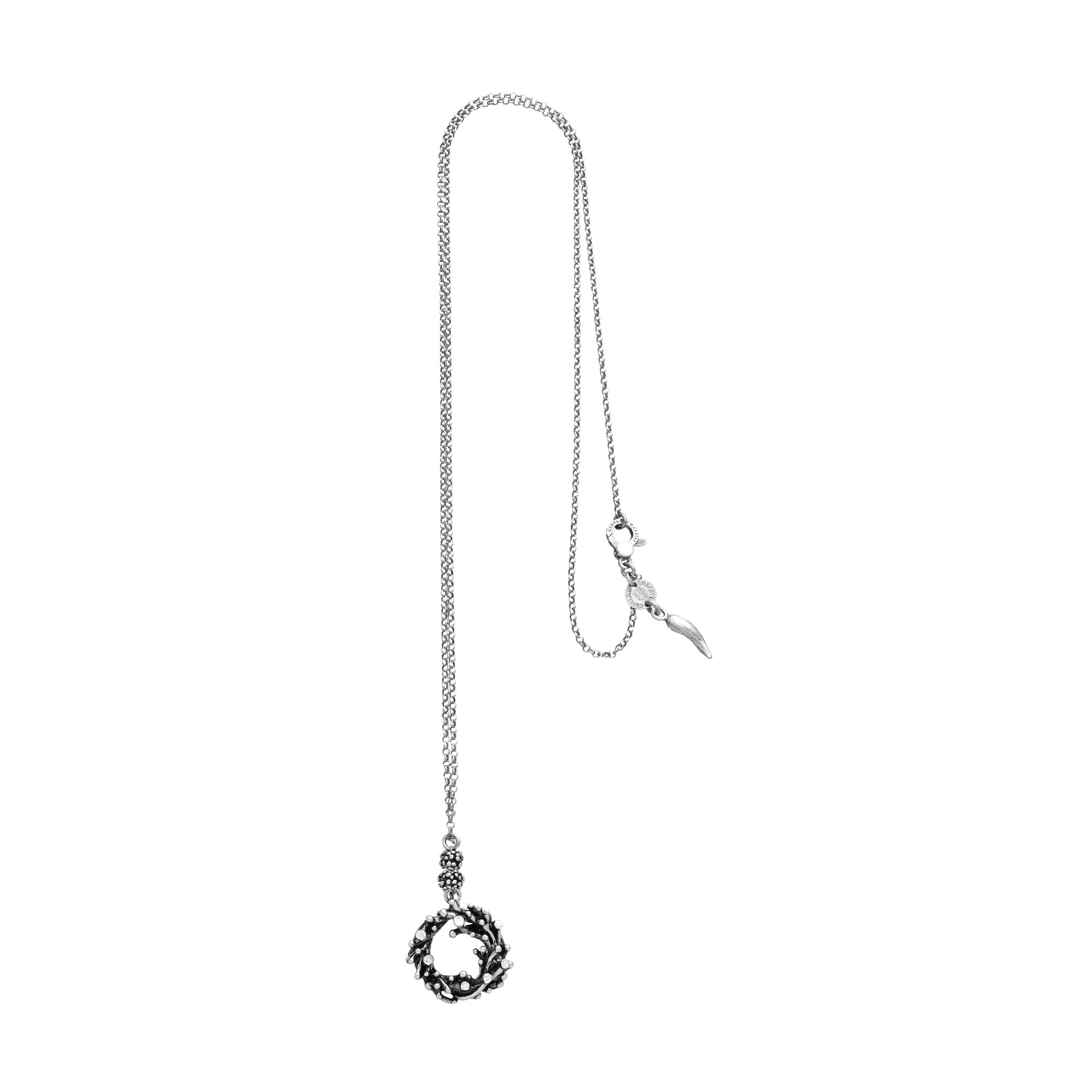Collana lunga Giovanni Raspini in argento ciondolo coralli MISURA UNICA