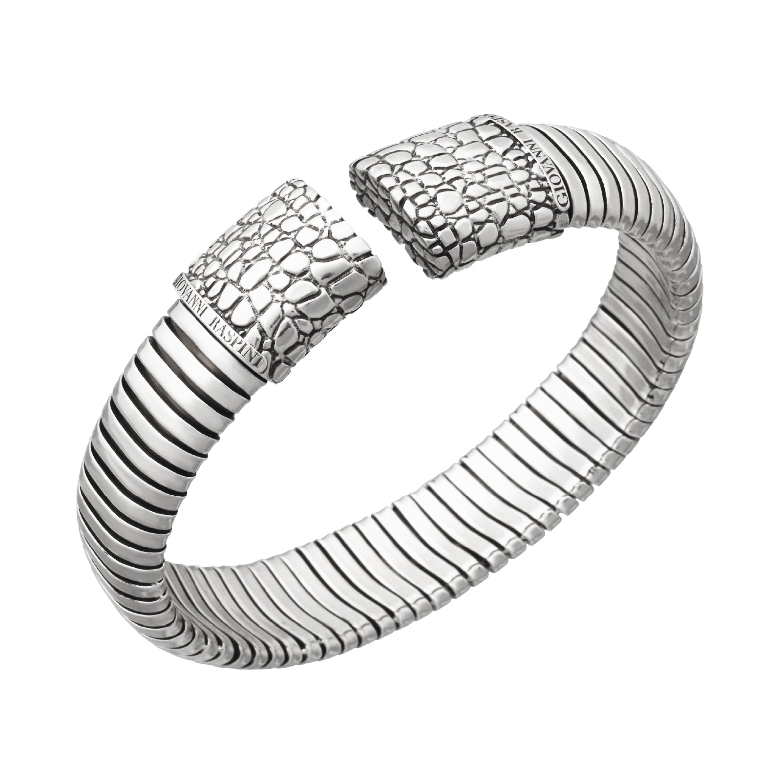 Bracciale Giovanni Raspini in argento e texture coccodrillo