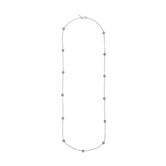 Collana lunga Giovanni Raspini in argento con margherite