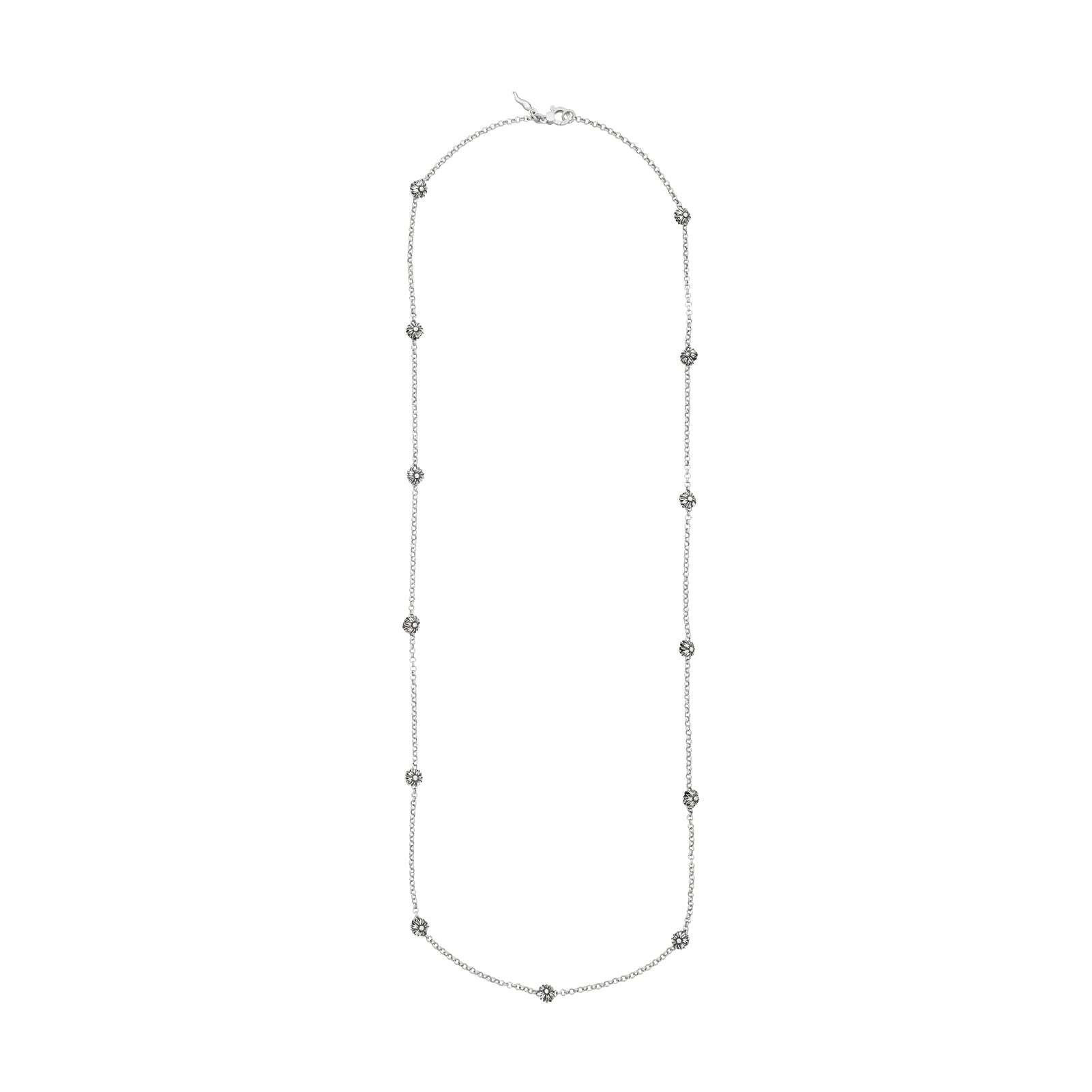 Collana lunga Giovanni Raspini in argento con margherite