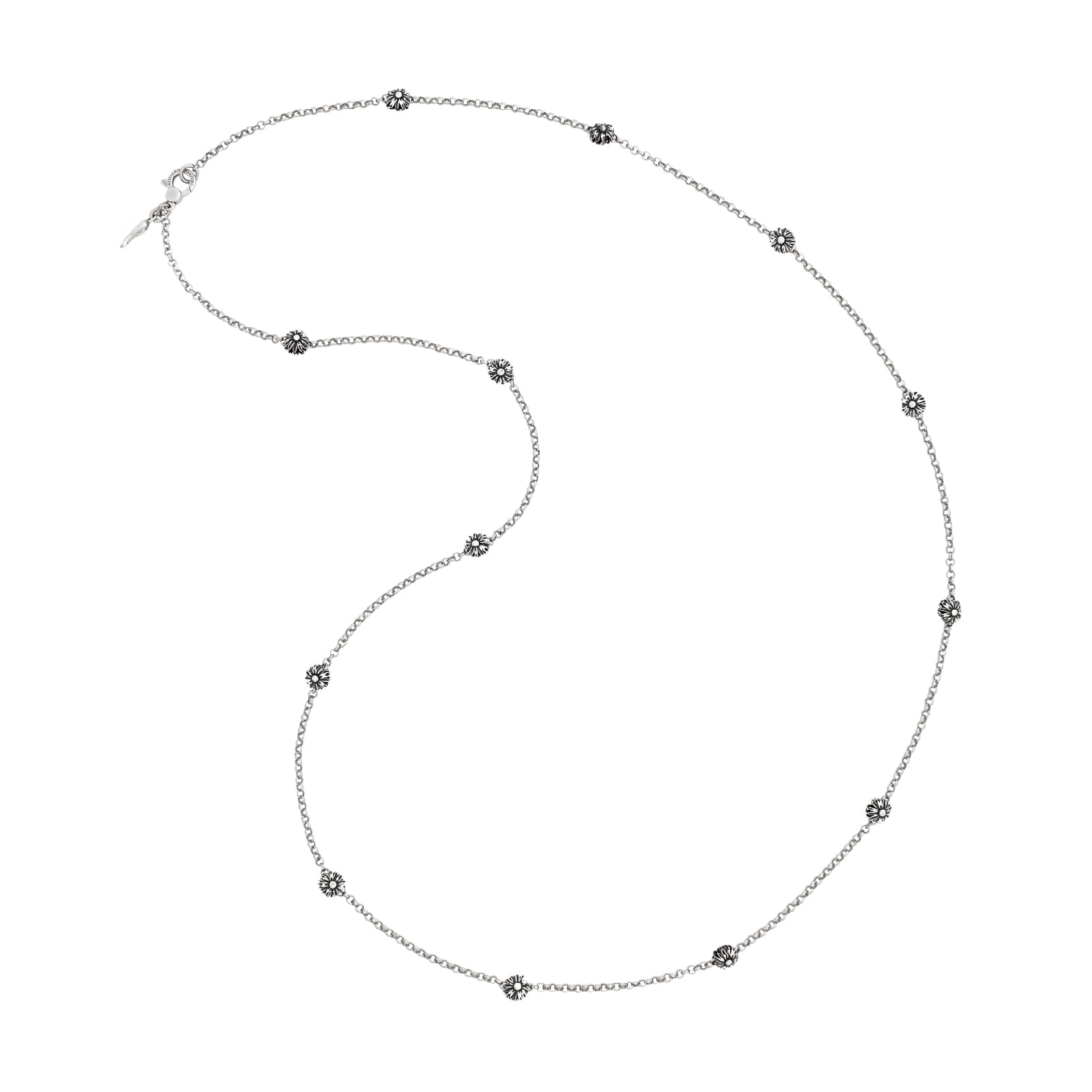 Collana lunga Giovanni Raspini in argento con margherite