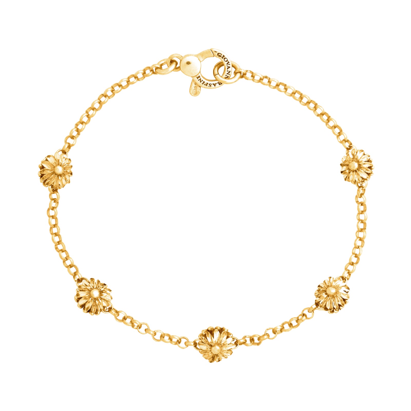 Bracciale Giovanni Raspini in argento dorato margherite