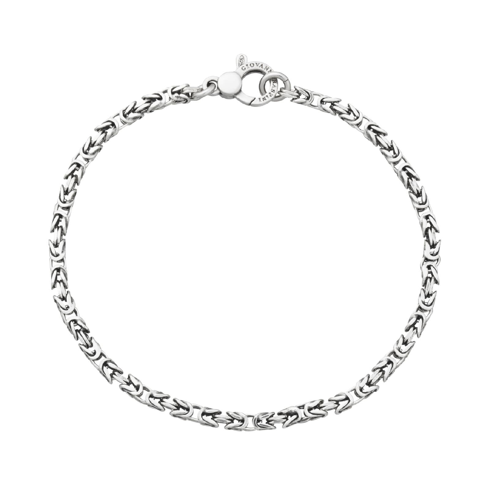 Bracciale uomo Giovanni Raspini catena bizantina quadra mini 19 cm